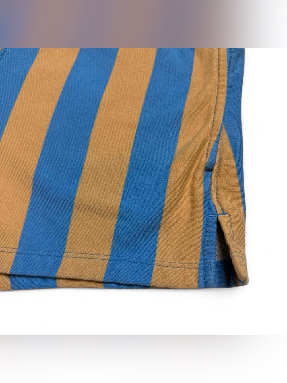 Madewell MWL Striped Pull-On Shorts Blue & Tan Womens Size XS High Rise - Picture 4 of 8